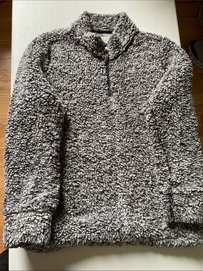 Weatherproof Heather Gray Sherpa Quarter-Zip Pullover